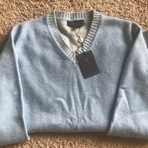 Light blue Cashmere sweater.